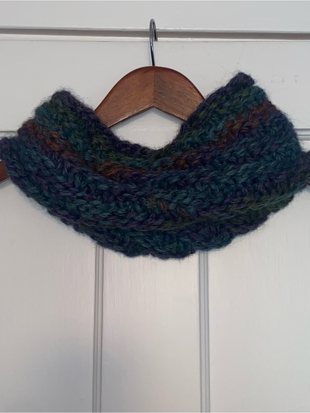 Handmade infinity scarf with multi color design for fall / winter